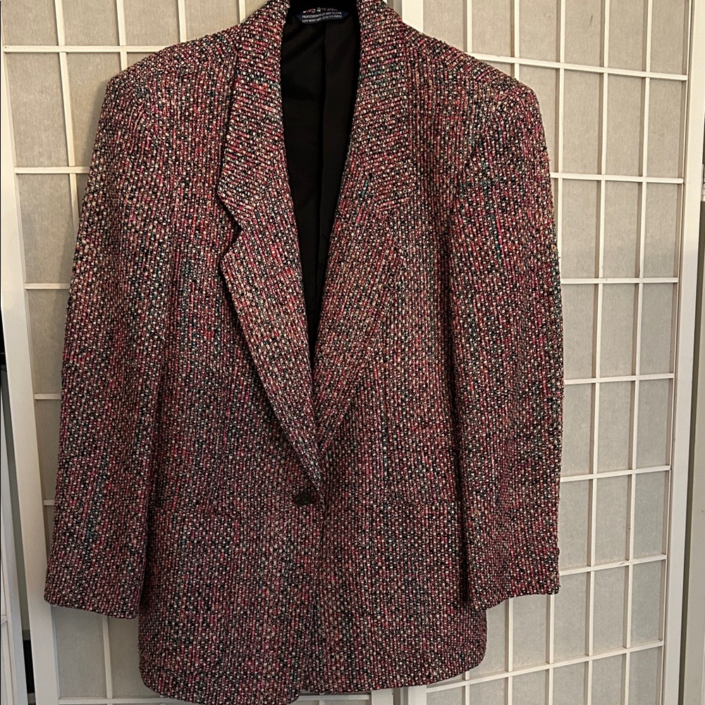 Austin Reed Silk Multi Colored Tweed Blazer